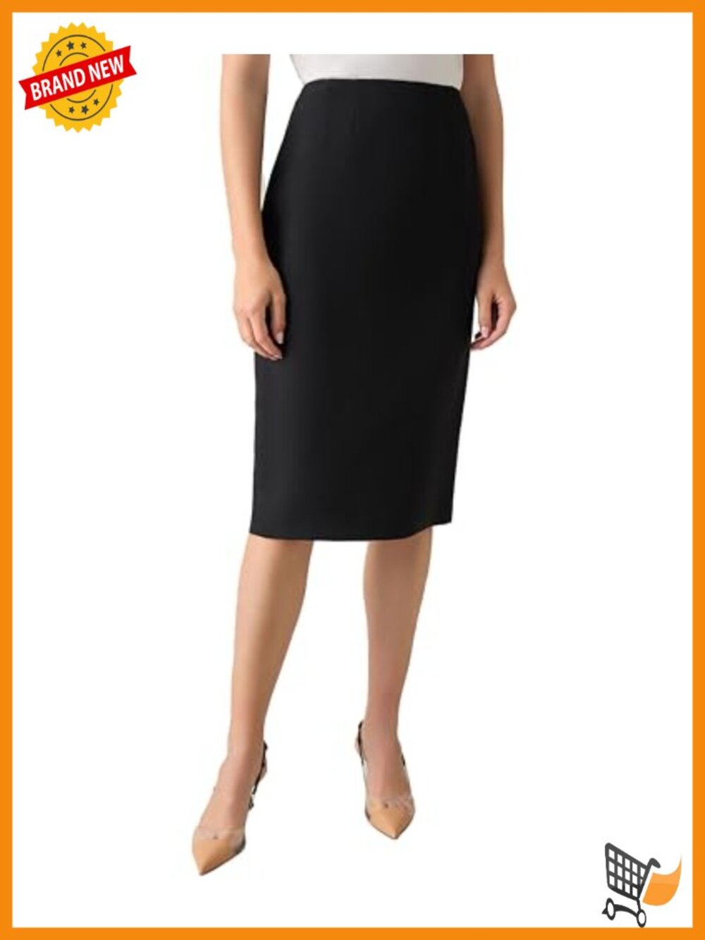 Women's Crepe Skimmer Skirt Stretch Wear to Work Below Knee